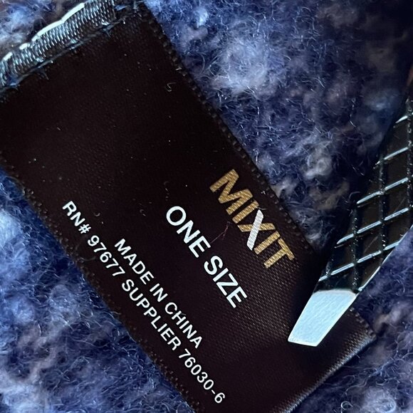 Mixit Ombre Scarf Blue Pink White Fringe | Soft Cozy Winter Wrap 80x20 | Chunky - Picture 2 of 5